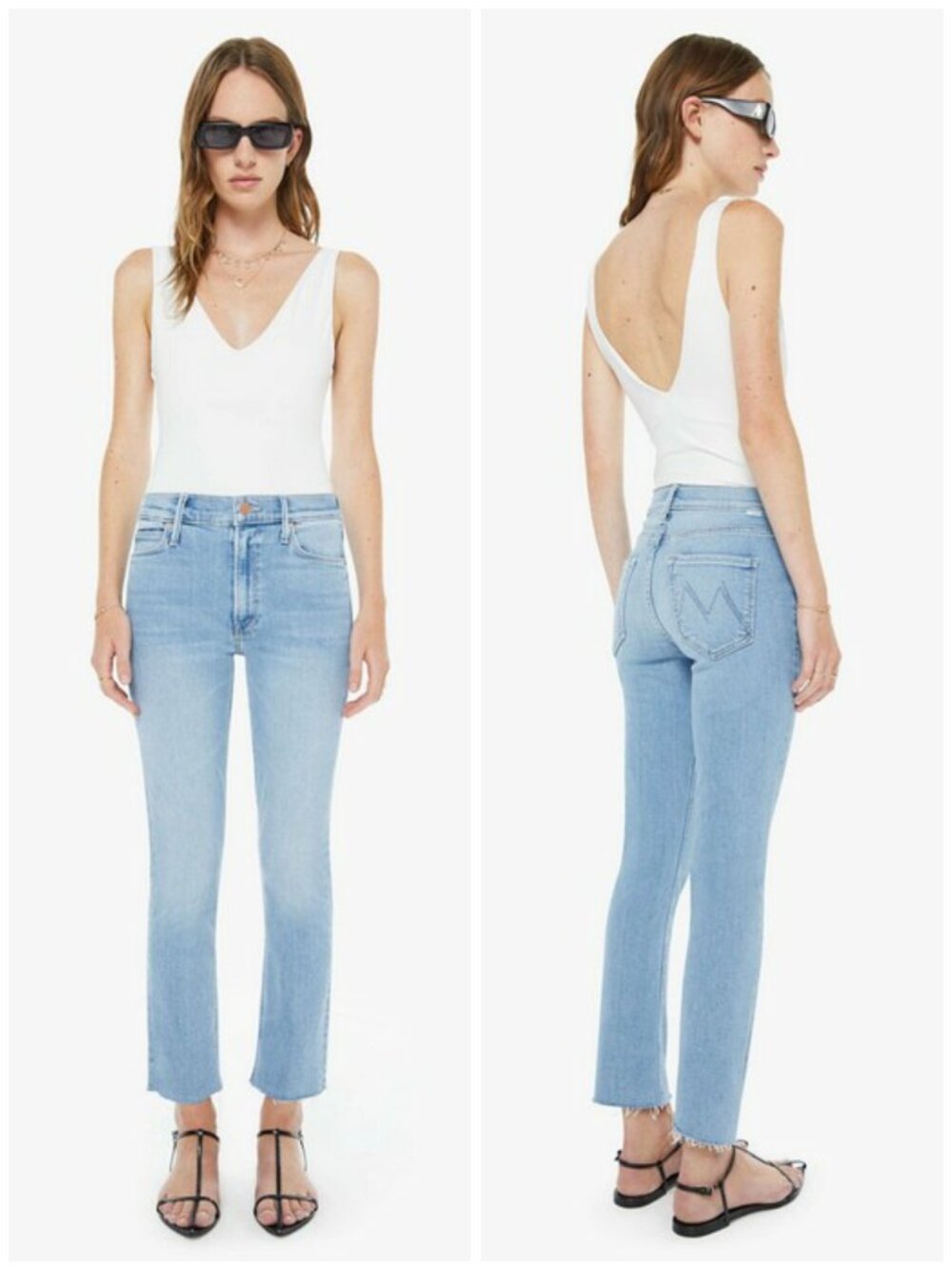 💕MOTHER💕 The Mid Rise Dazzler Ankle Fray Jeans ~ Blessing in Disguise 34 NWOT